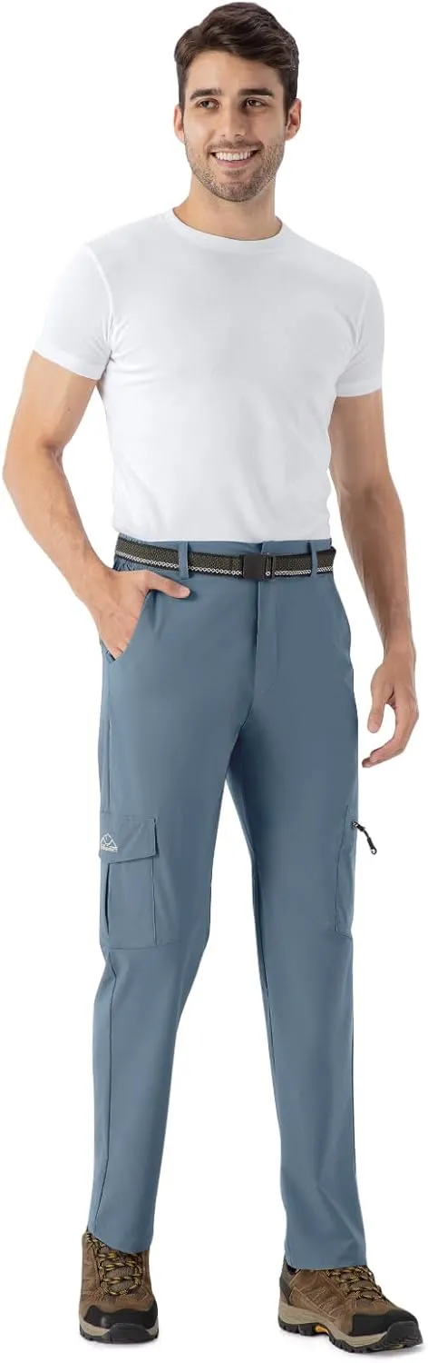 TBMPOY Men's Hiking Pants Lightweight 6 Cargo Pockets Quick Dry Water Resistant Outdoor Travel Work Fishing