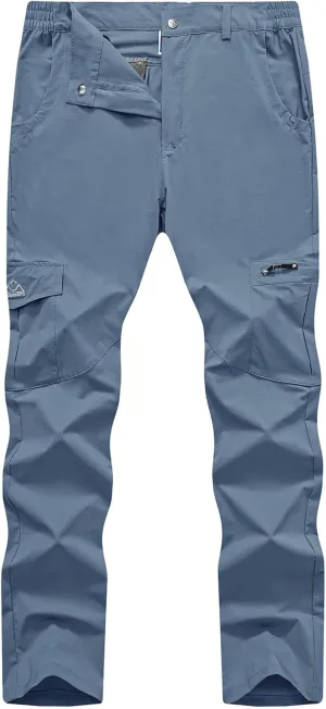 TBMPOY Men's Hiking Pants Lightweight 6 Cargo Pockets Quick Dry Water Resistant Outdoor Travel Work Fishing