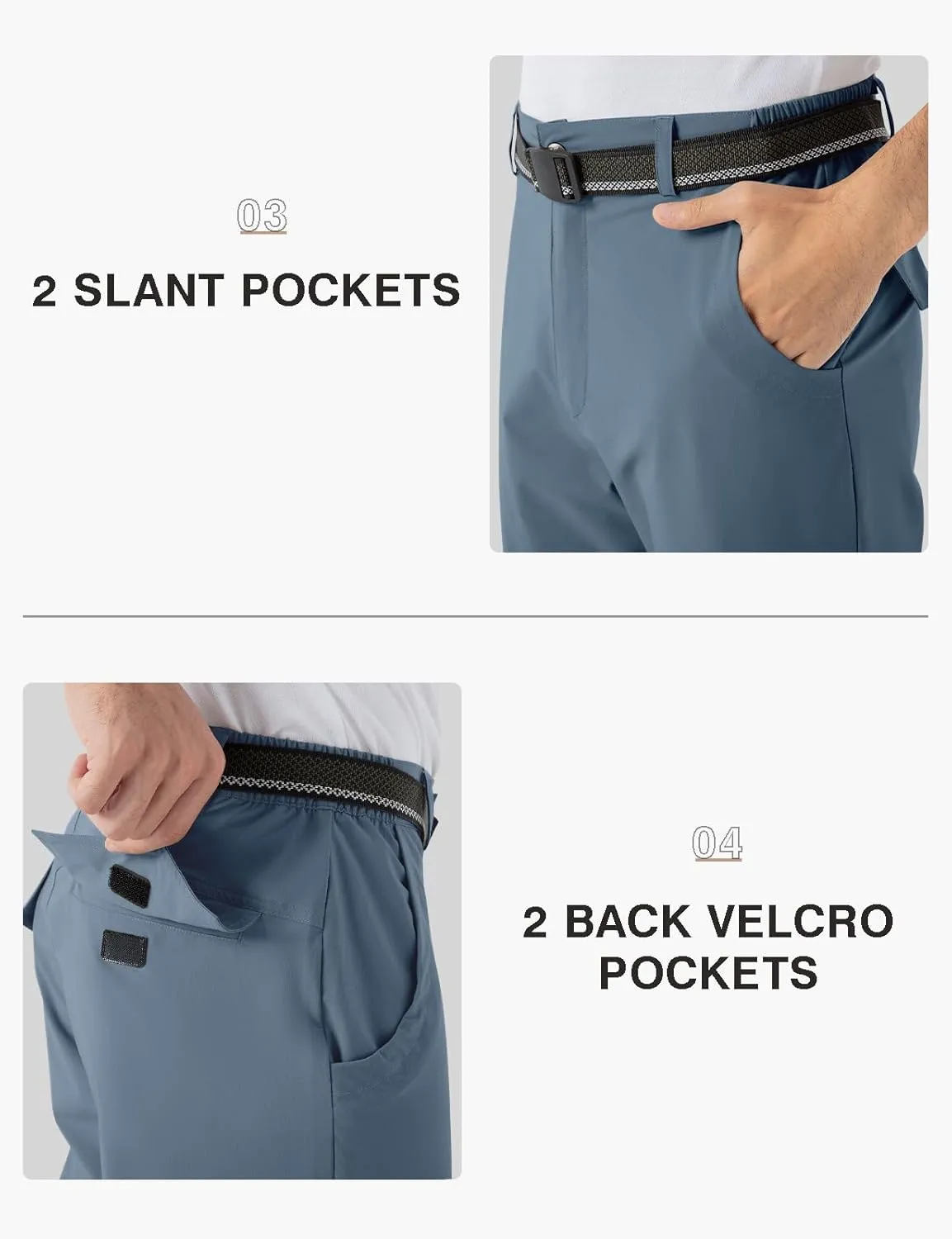 TBMPOY Men's Hiking Pants Lightweight 6 Cargo Pockets Quick Dry Water Resistant Outdoor Travel Work Fishing