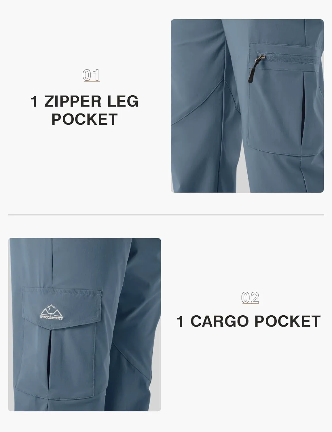 TBMPOY Men's Hiking Pants Lightweight 6 Cargo Pockets Quick Dry Water Resistant Outdoor Travel Work Fishing