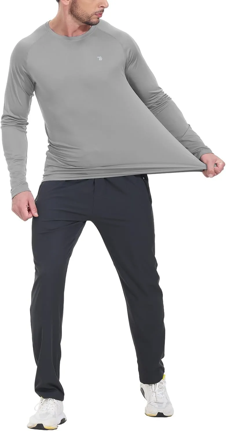 TBMPOY Mens Sun Protection Hiking Shirts Long Sleeve Water UPF 50  SPF UV Shirts Lightweight Fishing Hiking Swimming