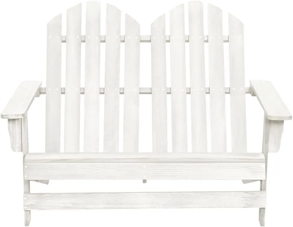 Teak Outdoor Furniture,fire Pit Chairs,Living Room Furniture,2-Seater Patio Adirondack Chair Solid Wood Fir Whitefor Gardens, patios, Balconies