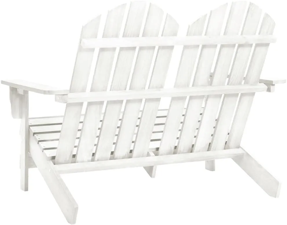 Teak Outdoor Furniture,fire Pit Chairs,Living Room Furniture,2-Seater Patio Adirondack Chair Solid Wood Fir Whitefor Gardens, patios, Balconies