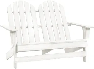 Teak Outdoor Furniture,fire Pit Chairs,Living Room Furniture,2-Seater Patio Adirondack Chair Solid Wood Fir Whitefor Gardens, patios, Balconies