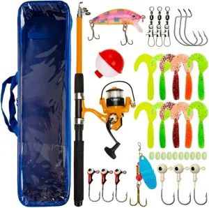 Telescopic Fishing Rod Reels Combos Sea Saltwater Freshwater Fishing Kit Compact Foldable Metal Swingarm