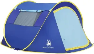 Tent Camping Tent Outdoor Weight Family Dome Tent Pop Up Instant Portable Compact for Hiking Travel (Color : Blue, Size : Free Size) (Blue Free Size) (Blue Free Size)