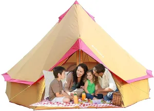 Tent Canvas Tent with Stove Hole Cotton Canvas Tents Yurt Tent for Camping 4-Season Waterproof Tent for Family Camping Outdoor Glamping,Luxury Teepee