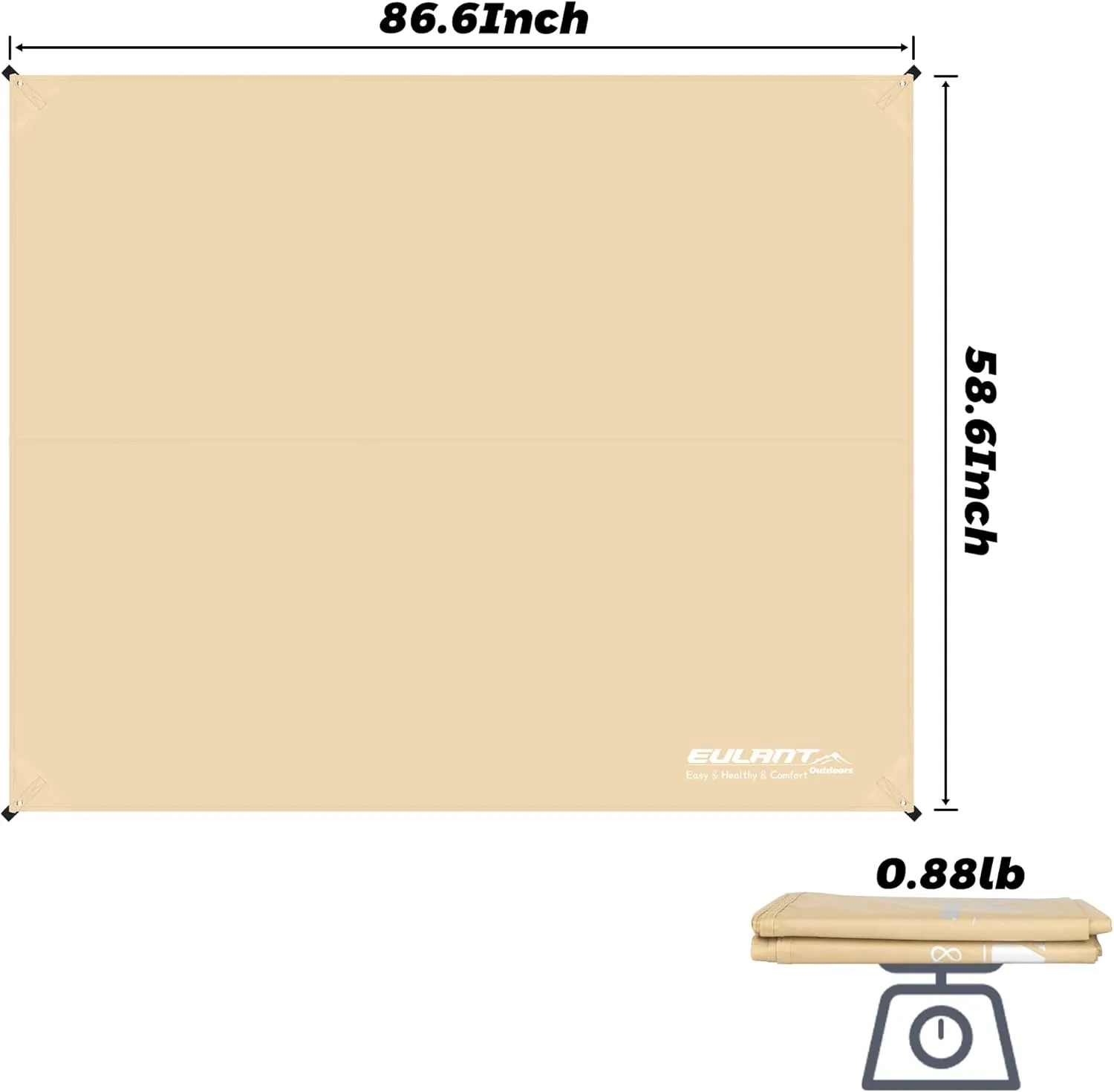 Tent Footprint, 210D Oxford Cloth Camping Tent Tarp, PU 3000 Waterproof Ground Sheet Mat for Tent, Backpacking, Hiking, Beach