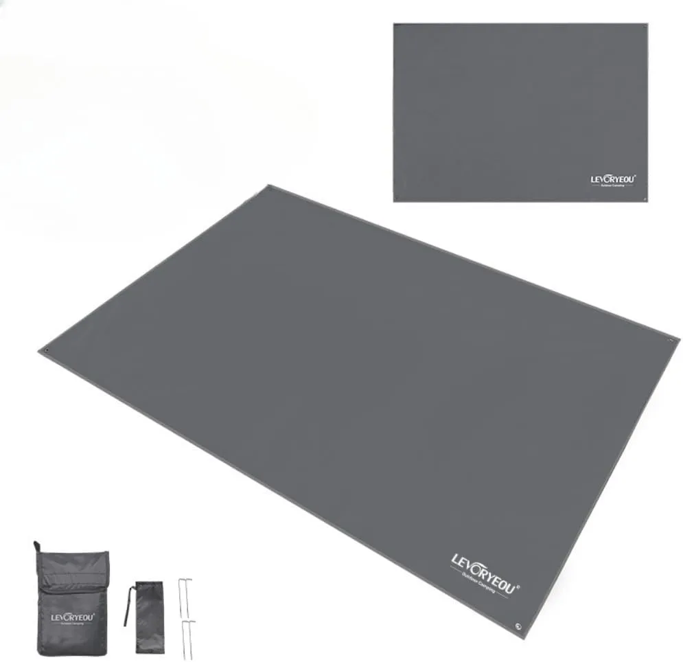 Tent Footprint Waterproof Camping Tarp Mat Picnic Blanket Ground Sheet for Backpacking Hiking Beach (Grey,210 * 250cm)
