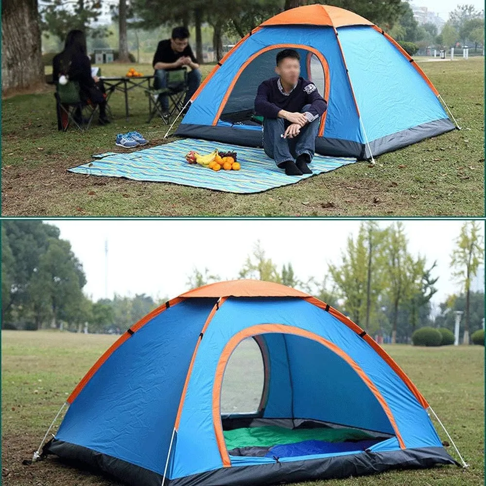 Tent Outdoor Camping Tent Single Layer Beach Tent Sun Shelter 2 Persons Travel Windproof Waterproof Awning Tents Summer Tent with Bag (Color : Green) (Blue One Size)