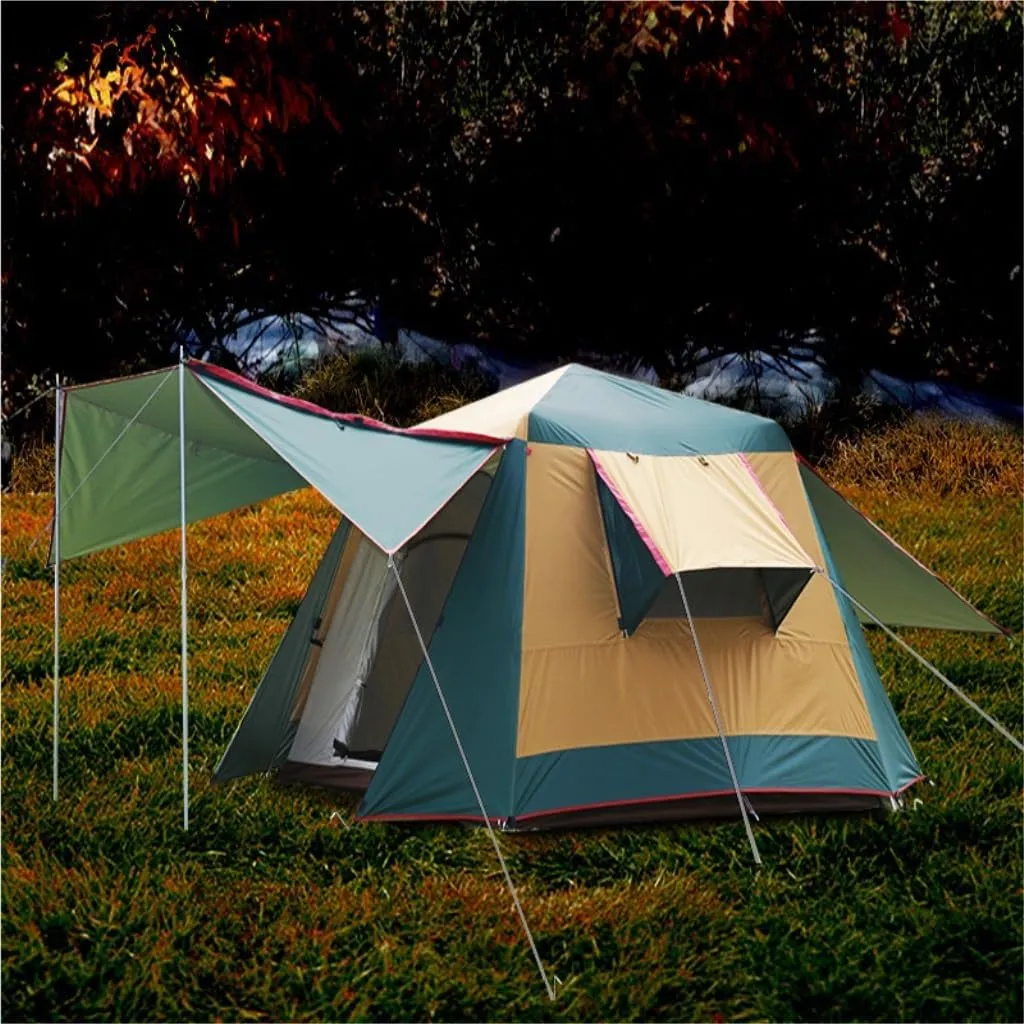 Tent Outdoor Fully Automatic Double-Layer Sunproof and Rainproof Aluminum Alloy Camping Tent Multi-Person Tent Outdoor Tent