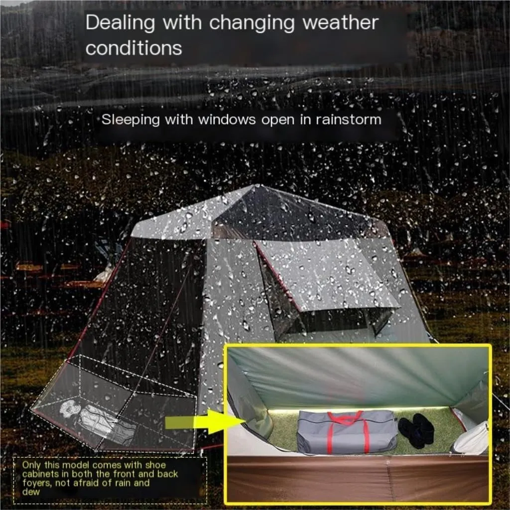 Tent Outdoor Fully Automatic Double-Layer Sunproof and Rainproof Aluminum Alloy Camping Tent Multi-Person Tent Outdoor Tent