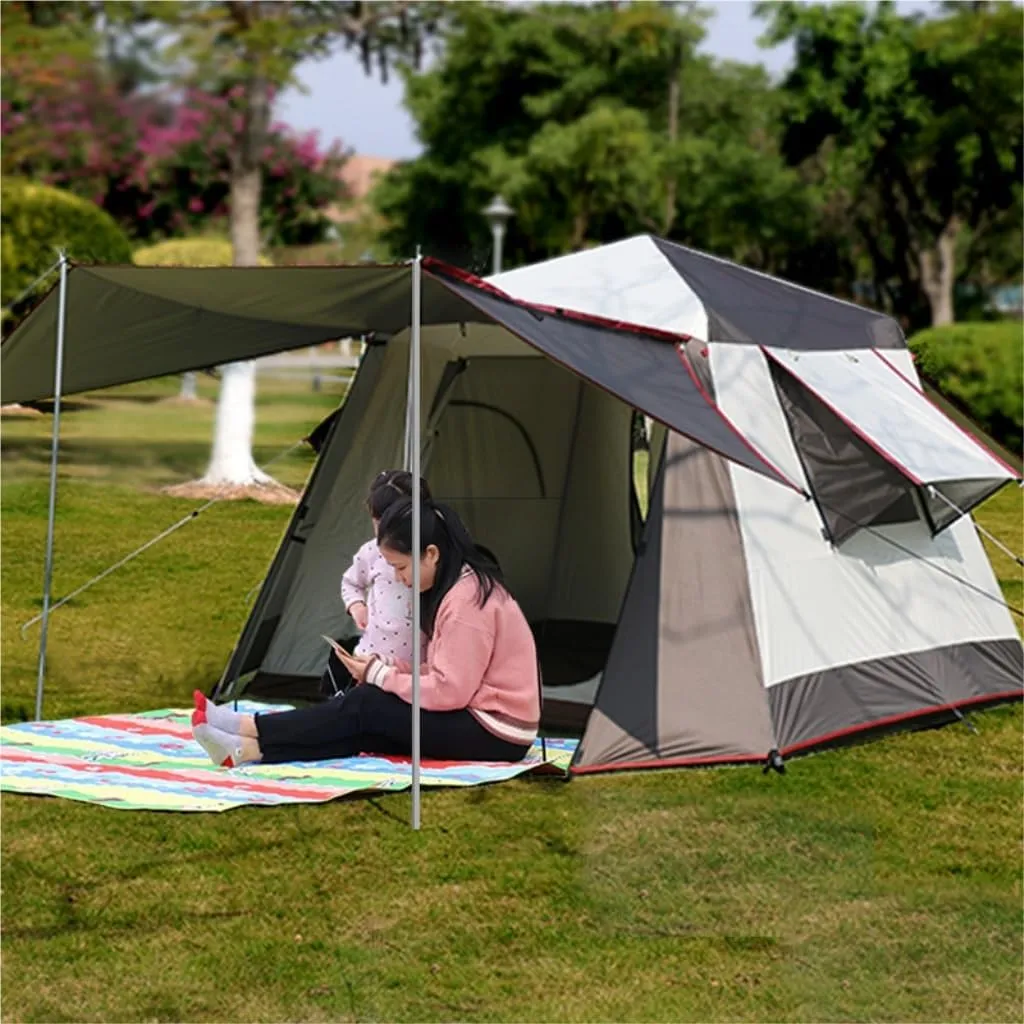 Tent Outdoor Fully Automatic Double-Layer Sunproof and Rainproof Aluminum Alloy Camping Tent Multi-Person Tent Outdoor Tent