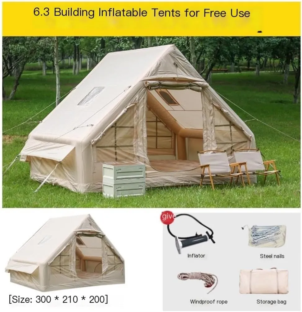 Tent Portable Outdoor Inflatable Tent 6.3㎡ Inflatable Tent Travel Tent Free Tent Rain-Proof and Mosquito-Proof Tent Outdoor Tent