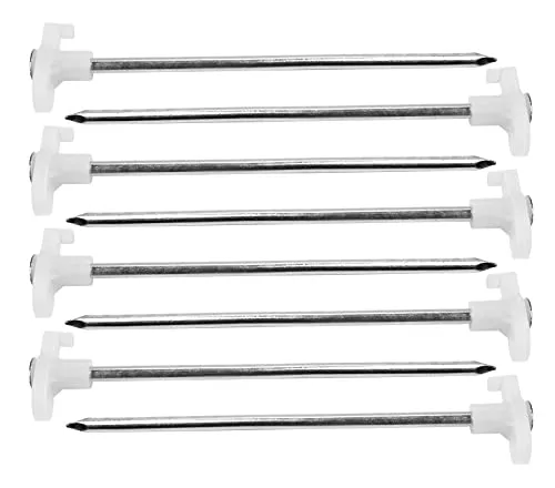 Tent Stakes,Galvanized Steel Pop Up Tent Stakes Pegs w/ Fluorescent Stopper