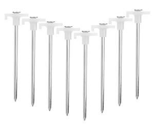 Tent Stakes,Galvanized Steel Pop Up Tent Stakes Pegs w/ Fluorescent Stopper