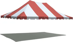 TentandTable 20-Foot X 30-Foot Replacement Pole Tent Top | Red/White | Heavy Duty 16-Ounce Thick Blockout Vinyl Fabric | Tent Poles and Accessories NOT Included