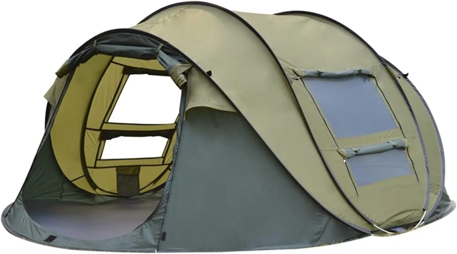 Tents Automatic Pop-up Tent, 3-4 Person Outdoor Instant Setup Tent 4 Season Waterproof Tent for Hiking, Camping, Travelling, Olive