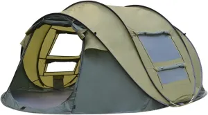 Tents Automatic Pop-up Tent, 3-4 Person Outdoor Instant Setup Tent 4 Season Waterproof Tent for Hiking, Camping, Travelling, Olive