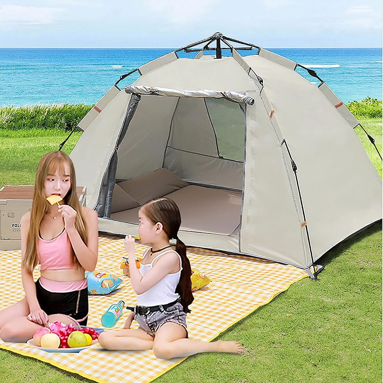 Tents, Camping Tent, Pop up Tents for Camping, Instant Camping Tent with Window for Outdoor Family Camping, Hiking, Hunting