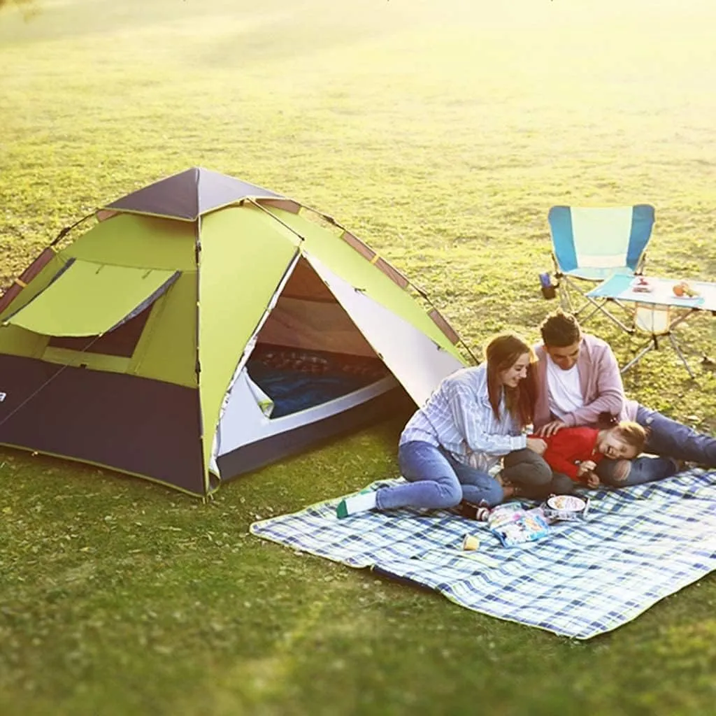 Tents for Camping Beach Tents Automatic Pop Up Tent for Camping 4 Person with 5 Windows Waterproof Instant Family Tent Hiking Outdoor Tent Family Tents for Camping Hiking Traveling