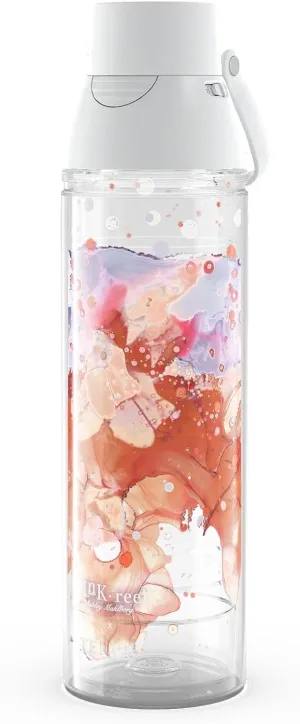 Tervis Inkreel-Apricot Petals Insulated Tumbler, 24oz Venture Lite Water Bottle, Classic