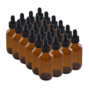 The Bottle Depot - 2 oz Glass Dropper Bottle - 24 Pack - Clear Amber - Tincture Bottles With Dropper