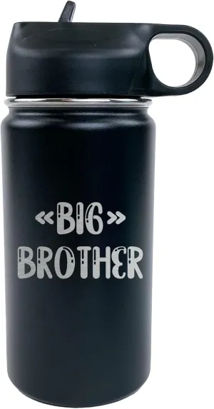 The Crafty Engineer Big & Little Sister Brother Water Bottle (Black)
