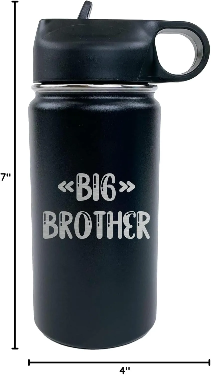 The Crafty Engineer Big & Little Sister Brother Water Bottle (Black)