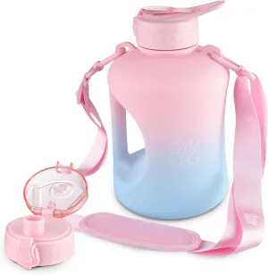 THE GYM KEG 1 Gallon Water Bottle (128oz) I 3.78l Big Water Jug I 128 oz Sports Bottle with Straw and Motivational Time Markings I Large Reusable Bottle | BPA-Free Plastic I Leakproof