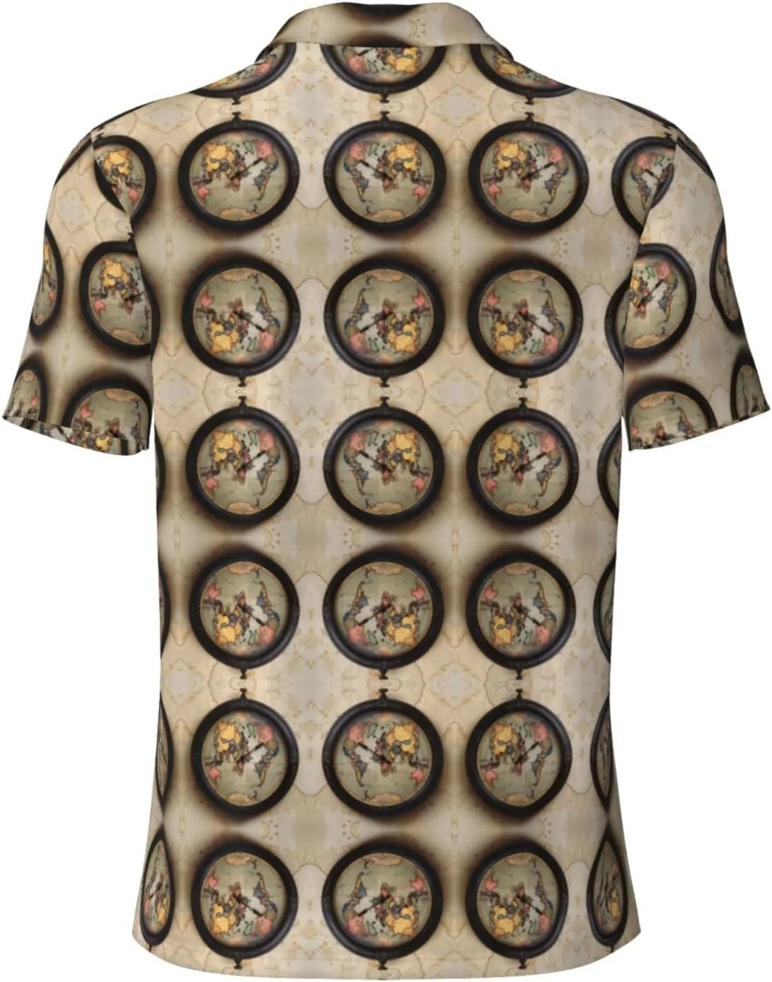Time Zone Map Mens Polo Shirts Fit Performance Mens Golf Shirt Regular Fit Fashion Print Short Sleeve Polo