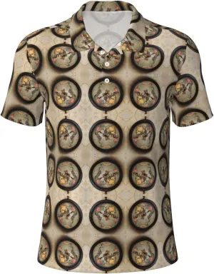 Time Zone Map Mens Polo Shirts Fit Performance Mens Golf Shirt Regular Fit Fashion Print Short Sleeve Polo