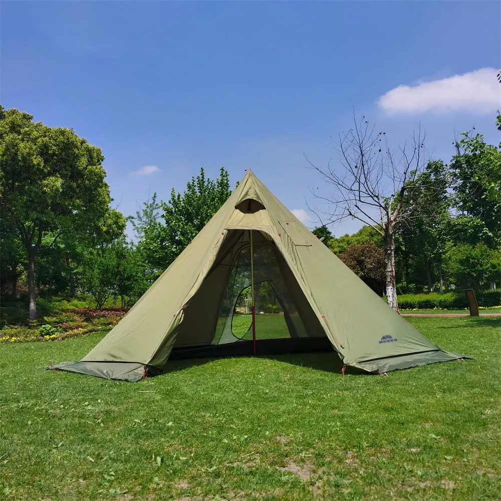 Tipi Hot Tent with Fire Retardant Stove Jack for Flue Pipes, 2~3 Person, Lightweight, Teepee Tents for Family Team Outdoor Backpacking Camping Hiking