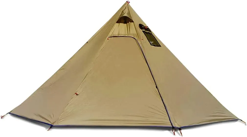 Tipi Tent Half Pyramid Mesh 2-4 Person Hot Teepee Tent with Fire Retardant Stove Jack for Flue Pipes 2 Person Mesh