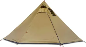 Tipi Tent Half Pyramid Mesh 2-4 Person Hot Teepee Tent with Fire Retardant Stove Jack for Flue Pipes 2 Person Mesh