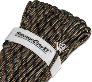 Titan Survival Patented Paracord 750 - 25ft, 100ft, 500ft & Color Options - 1000LB Strength Survival Paracord Military Spec 3 Strands - Heavy Duty Hank Cord for Camping & Outdoors with Firestarter