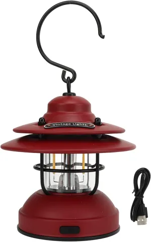 Topyond Vintage Camping Lantern, Camping Light, IPX4 Waterproof 35‑100lm LED Portable Retro Hanging Camping Lantern for Outdoor Camping