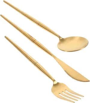 Toyvian 1Set Stainless Steel Cutlery Portable Camping Kit with Fork Spoon Cutter Durable Ergonomic Design for Home Restaurant Picnic Travel Western Food Tableware