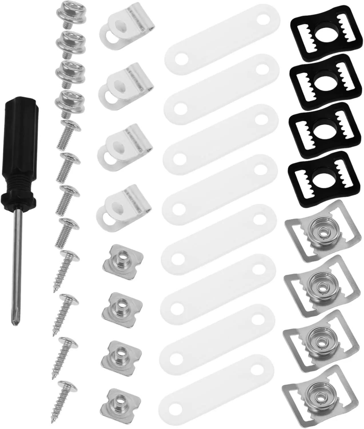 Toyvian 57pc Hockey Helmet Repair Kit Chin Strap Visor Clips Screws and Nuts for Youth/Adult Ice Hockey