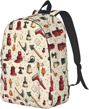 Travel Backpack for Women Men - 20L Fire Tools Print Canvas Simple Modern Backpack Bag for Hiking