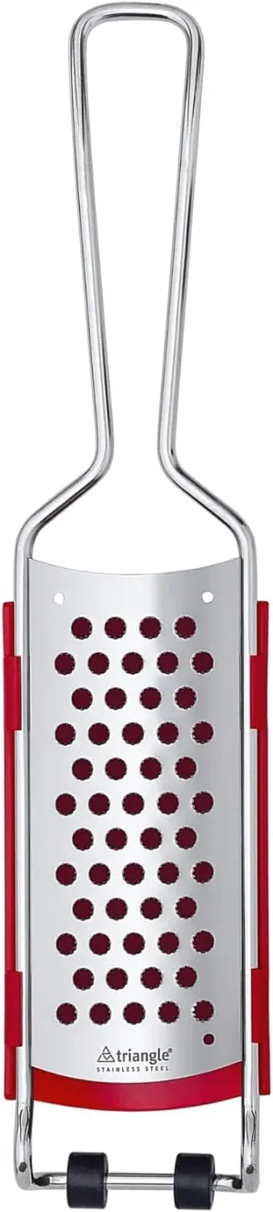 triangle Parmesan Grater with Removable Catcher - Ultra-Sharp Stainless Steel for Easy, Mess-Free Grating - Compact Design - Dishwasher Safe