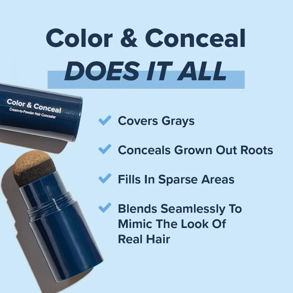 TRUHAIR Color & Conceal Waterproof Root Touch Up Hair Color Concealer - Hair Cover up for Gray Coverage and Hairline Filling - 11 Hair Colors Available (Darkest Brown)