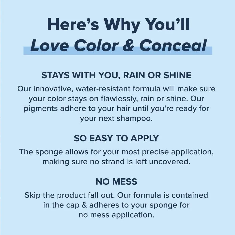 TRUHAIR Color & Conceal Waterproof Root Touch Up Hair Color Concealer - Hair Cover up for Gray Coverage and Hairline Filling - 11 Hair Colors Available (Darkest Brown)