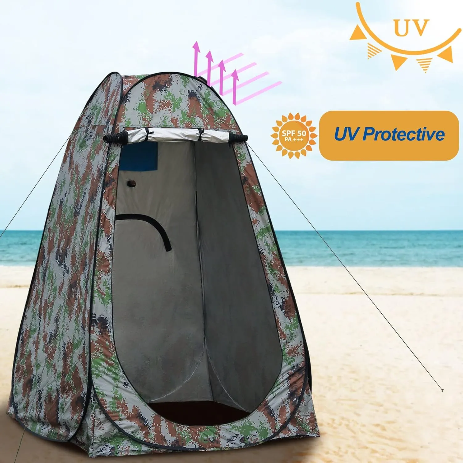 TUKAILAI Portable Pop Up Privacy Tent, Outdoor Camping Bathroom Toilet Shower Tent Spacious Dressing Changing Room for Hiking Beach Picnic Fishing, Instant Rain Shelter with Carrying Bag