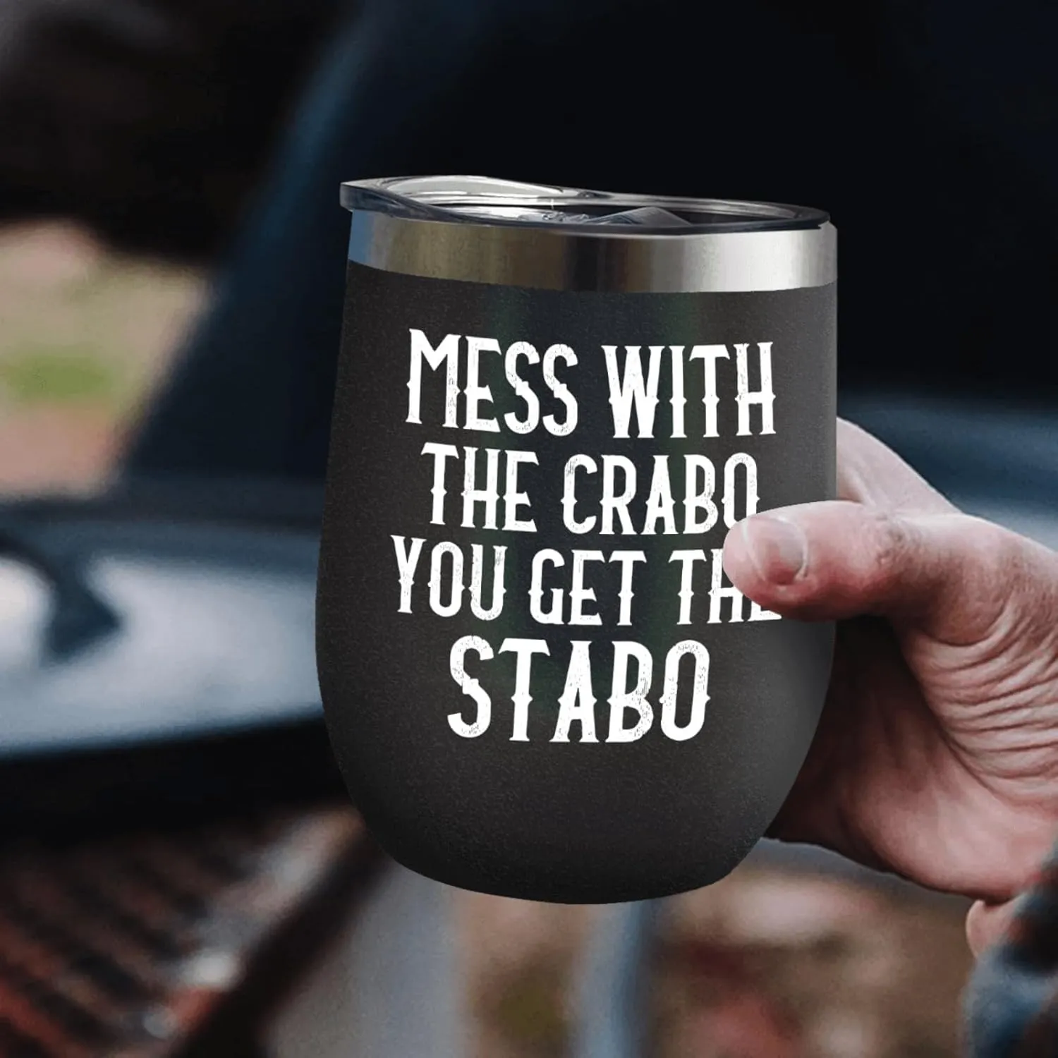 Tumbler Mess With The Crabo You Get The Stabo Tumbler Insulated for Hot and Cold Stainless Tumbler with Lids and Straws for Mom for Office