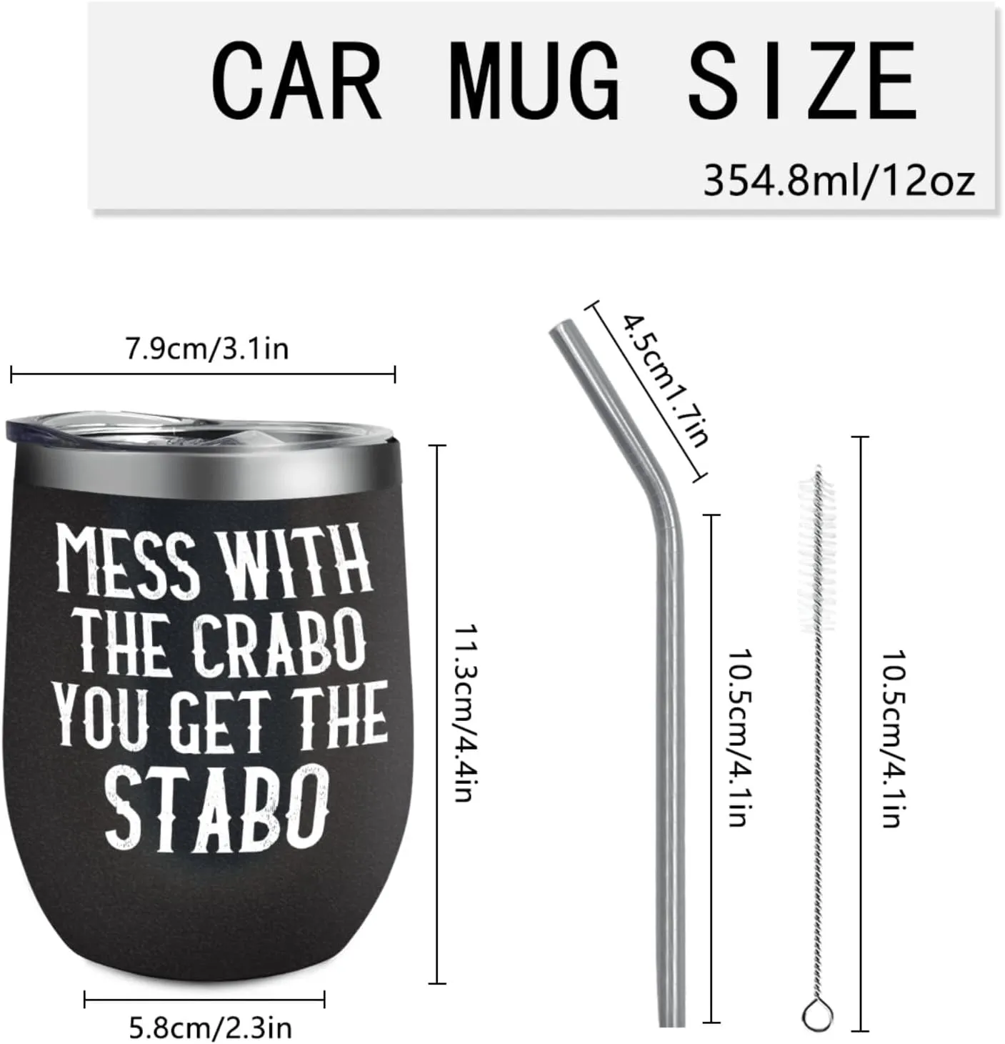 Tumbler Mess With The Crabo You Get The Stabo Tumbler Insulated for Hot and Cold Stainless Tumbler with Lids and Straws for Mom for Office