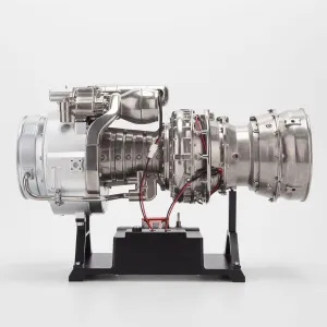 Turboshaft Engine Model Kit, 1/4 Metal Simulation Electric Military Helicopter Engine Model, Turboshaft Engine Kit Aircraft Engine Model, Science Education Toy Gift -KIT