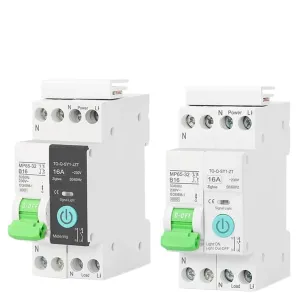TUYA MCB with Metering Smart Circuit Breaker 16A 32A DIN Rail for Wireless Remote Control Switch by APP(Black with metering,10A)
