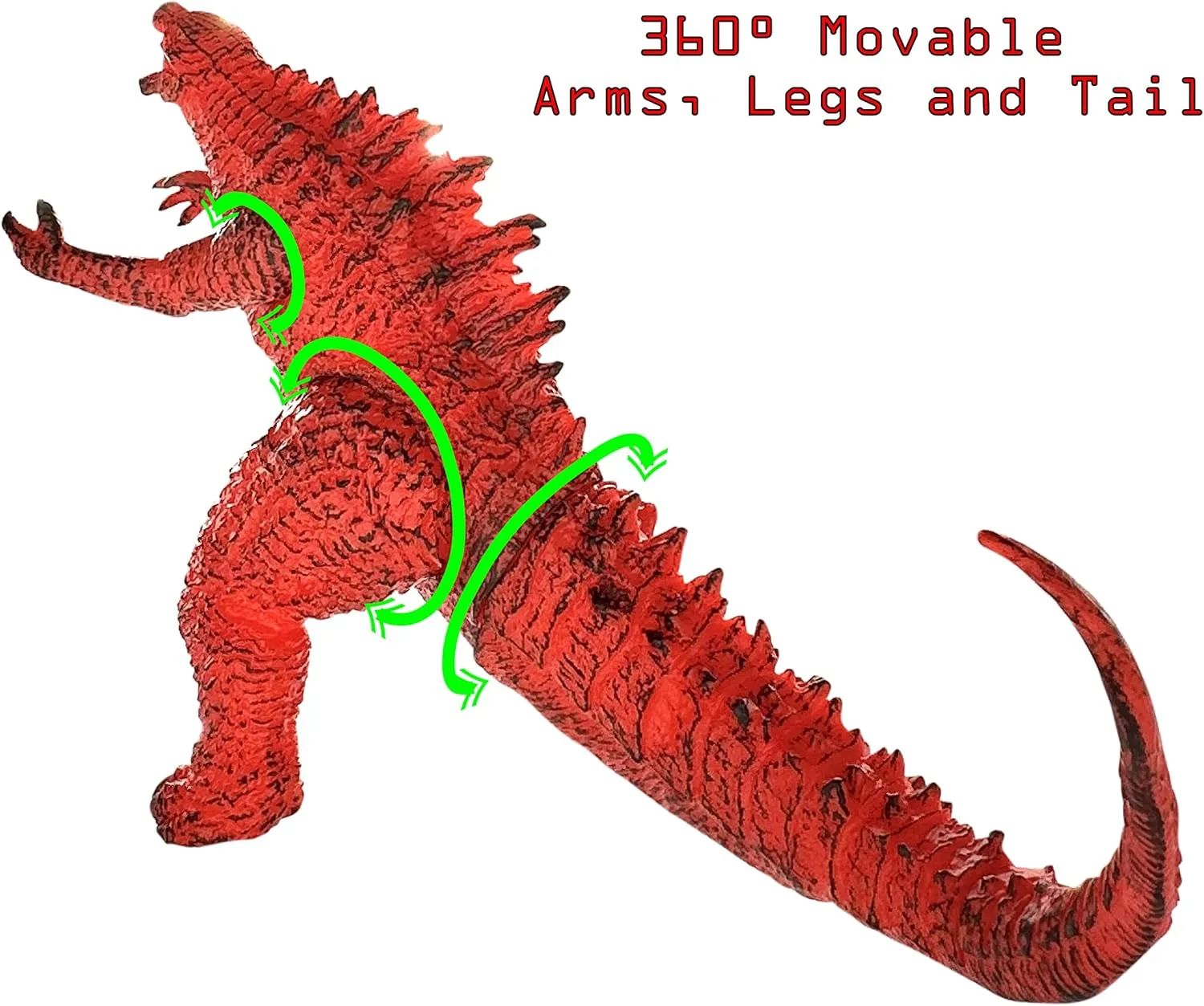 TwCare Set of 2 Godzilla Legendary Fire Shin Figure Flaming King of The Monsters Toys, Movable Joints Burning Action Movie Series Soft Vinyl, Carry Bag