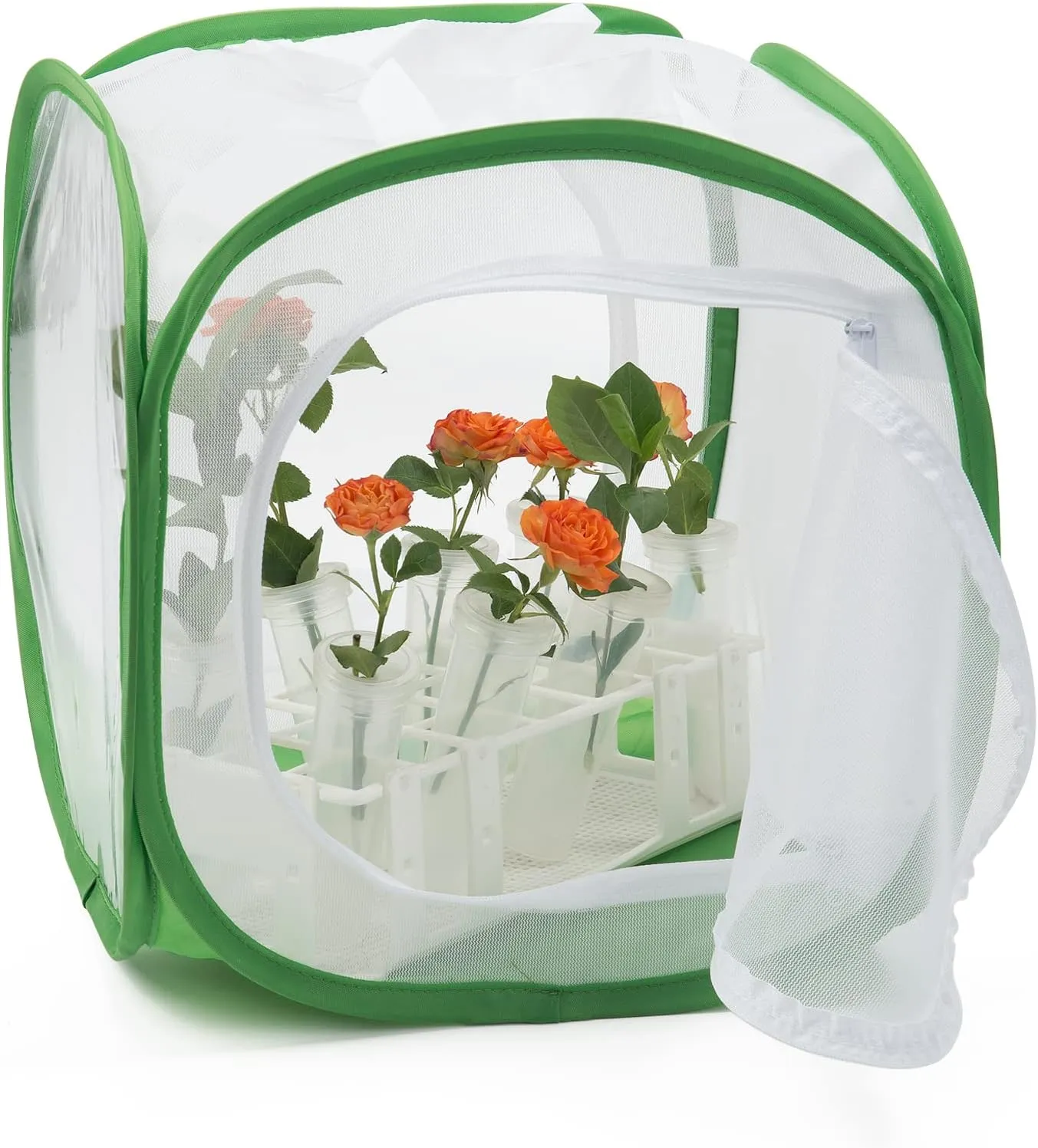 Two Doors Monarch Butterfly Habitat, Insect Mesh Cage, Caterpillar Enclosure Terrarium Pop-up (12 X 12 X 12 Inches)